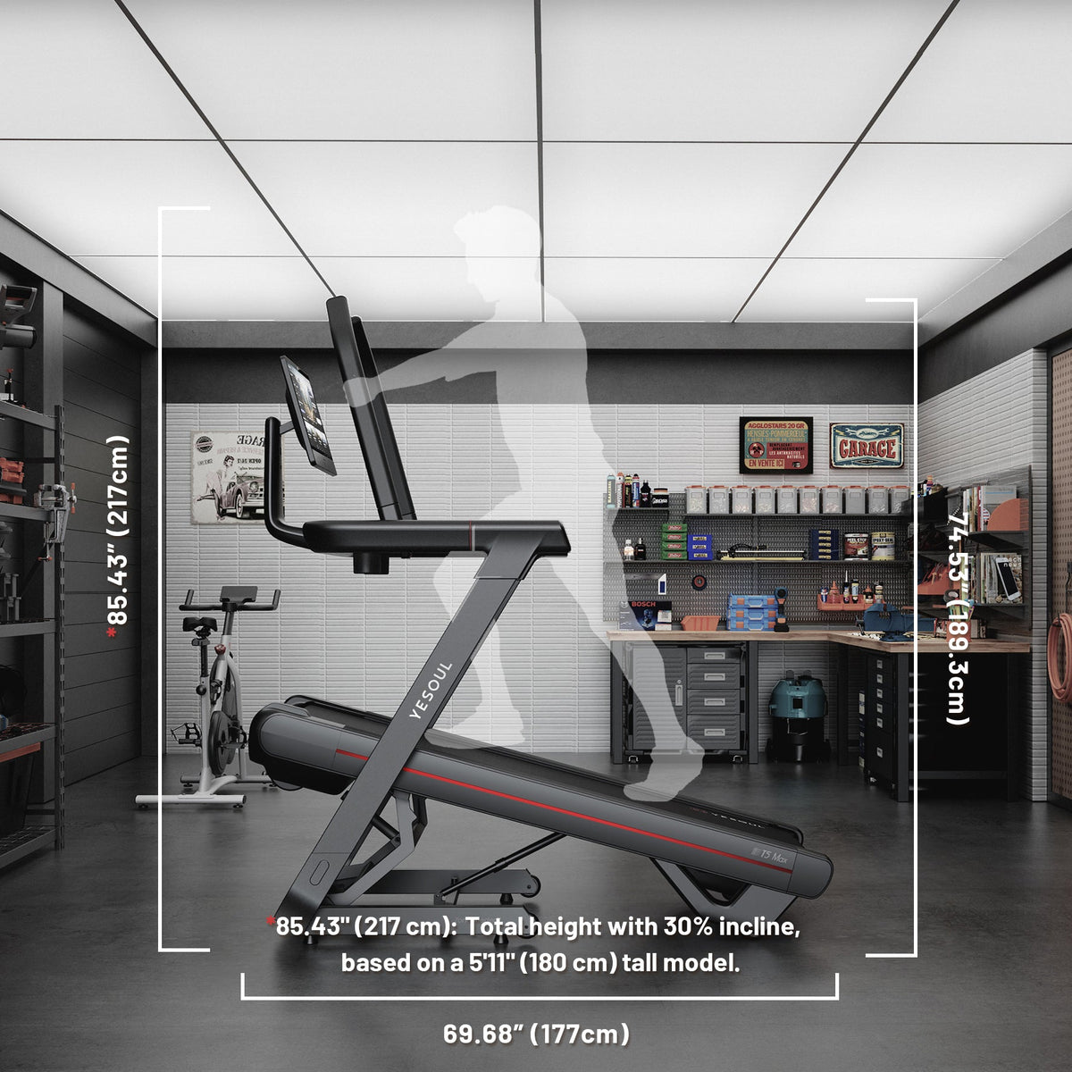 Cinta Yesoul T5 inclinada en un salón