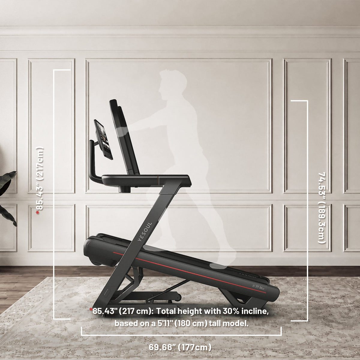 Cinta Yesoul T5 inclinada en un garaje